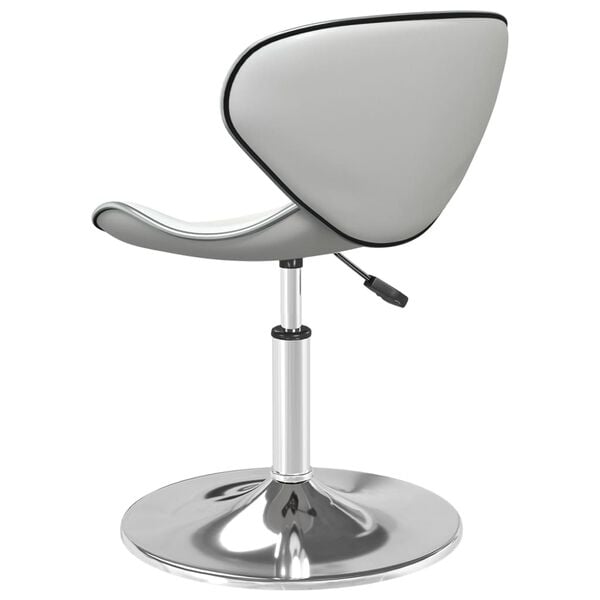 vidaXL Dining Chair White Faux leather, Chrome steel Medium Swivel