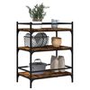 vidaXL Kitchen Trolley Smoked Oak 25.6"x15.7"x34.1" Engineered Wood