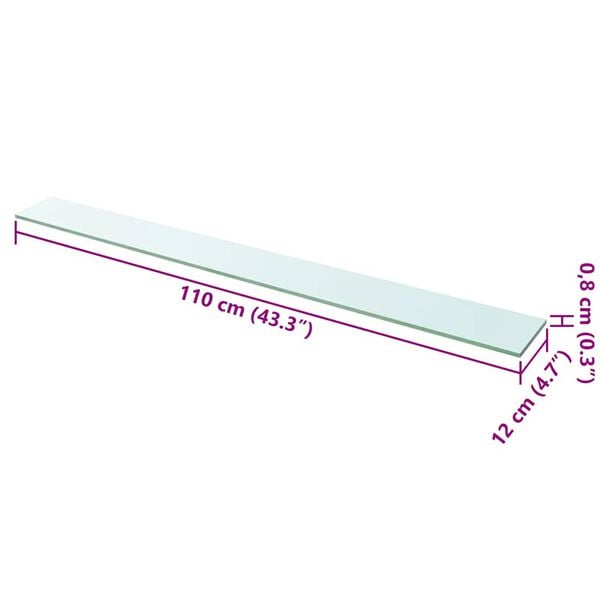 vidaXL Glass Panel Clear Tempered glass Medium Durable