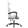 vidaXL Gaming Chair White and pink Faux leather, metal, plywood, foam