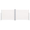 vidaXL Side Awning Cream Polyester with PU coating 55.1 x 393.7 in