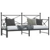vidaXL Daybed With Trundle Black Steel 35.4 x 78.7 in
