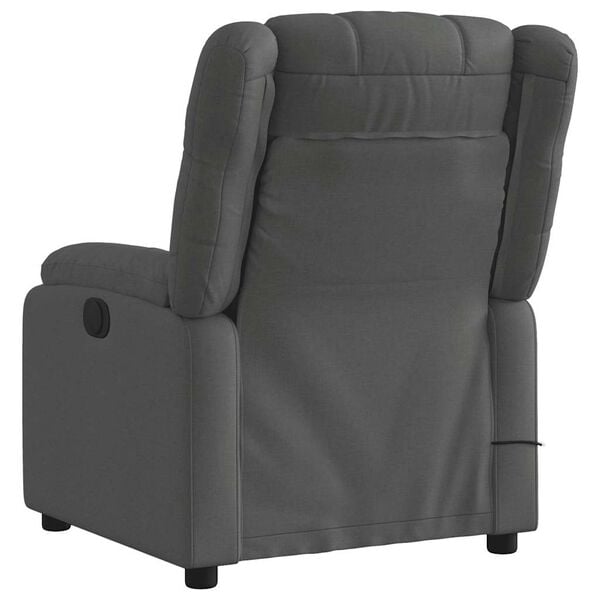 vidaXL Massage Recliner Chair Dark Grey Polyester, Metal, Foam, Plywood
