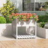 vidaXL Planter White Solid pine wood Medium Planter Rectangular