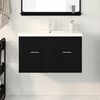 vidaXL Bathroom Cabinet with Drawer Black Oak 31.50 x 15.16 x 18.11 in