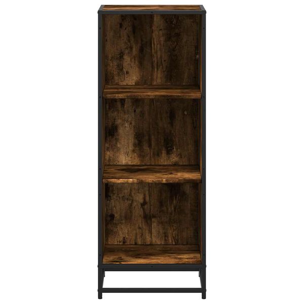 vidaXL Book Cabinet Smoked oak Engineered wood, metal Compact