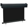 vidaXL Balcony Side Awning Black Steel, Aluminum, Polyester 41.3 x 98.4 in