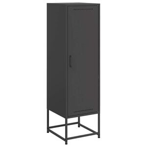vidaXL Highboard Black Steel Medium Highboard Rectangular Industrial