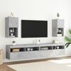 vidaXL TV Cabinet Concrete Gray Engineered wood, Glass Medium TV Cabinet