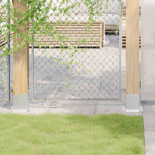 vidaXL Post Bases Square 12 pcs Silver 4.76x4.76" Galvanised Steel