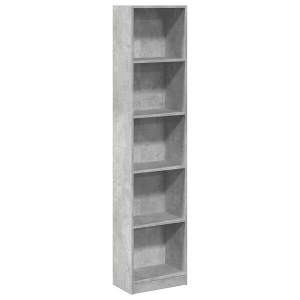 vidaXL Bookcase Concrete Grey Engineered Wood Tall Bookcase