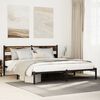 vidaXL Bed Frame Smoked Oak Iron Full Bed Frame Rectangular