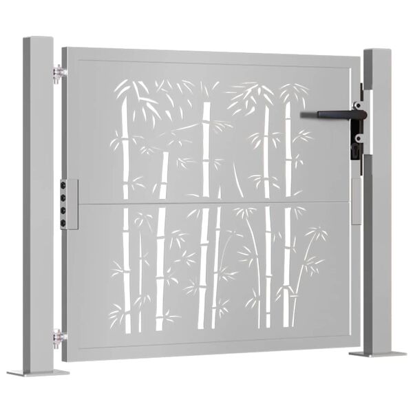 vidaXL Garden Gate 39.4x29.5" Corten Steel Bamboo Design