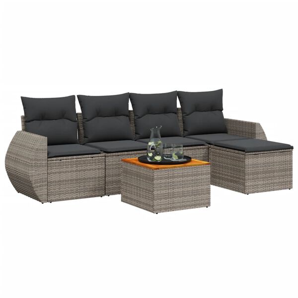 vidaXL Garden Sofa Set Grey