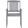 vidaXL Garden Chair Set of 4 Grey Solid Acacia wood Standard Durable