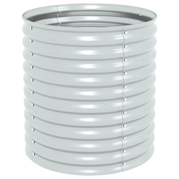 vidaXL Garden Raised Bed Silver Galvanized steel Medium Durable