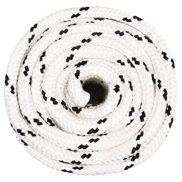 vidaXL Braided Boat Rope White 0.63 "x164.0 ' Polyester