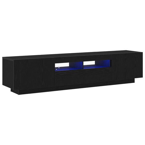 vidaXL TV Cabinet Set 2 pcs Black 70.87 x 13.78 x 15.75 in