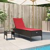 vidaXL Patio Sun Lounger Brown PE rattan 78 x 21.7 x 38.2 in