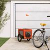 vidaXL Pet Bike Trailer Orange and Black Oxford fabric, iron, PVC Medium
