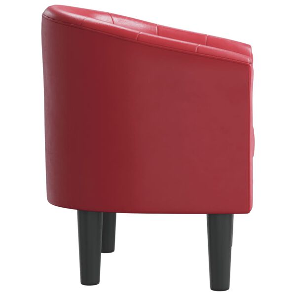 vidaXL Tub Chair Wine Red Faux Leather