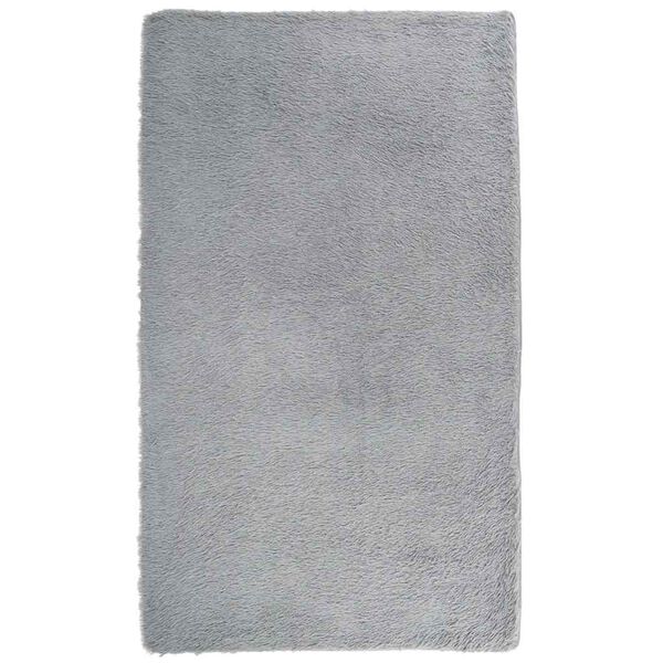 vidaXL Shaggy Rug Light grey 100% Polyester 23.6x39.4 in Non-slip