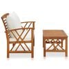 vidaXL Garden Lounge Set Cream white, Natural wood finish