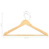 vidaXL Hanger Set of 100 Light brown Hardwood, metal Standard