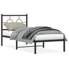 vidaXL Bed Frame Black Powder-Coated Steel Twin Bed Frame Rectangular