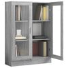 vidaXL Display Cabinet Grey Sonoma Engineered wood and glass Large