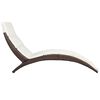vidaXL Sun Lounger Brown, Cream White