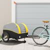 vidaXL Bike Trailer Black and Yellow 99.2 lb Iron