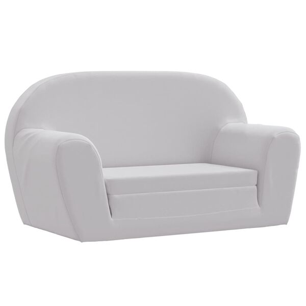 vidaXL Lounge Chair Light Grey Polyester, PU foam Perfect for Toddlers