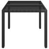 vidaXL Garden Table With Glass Top Black Poly rattan with tempered glass top