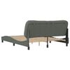 vidaXL Bed Frame Dark Grey Polyester Queen Decorative Inlays Bed Frame