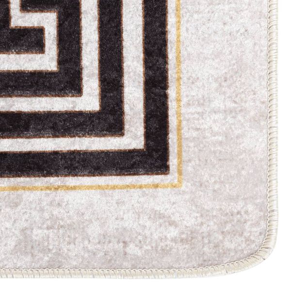 vidaXL Rug Light Beige 100% Polyester with PVC backing 31.5 x 59.1 in