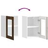 vidaXL Kitchen Wall Cabinet Smoked oak Engineered wood and glass Medium