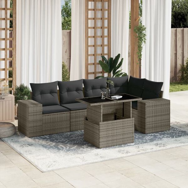 vidaXL Garden Sofa Set Grey