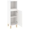 vidaXL Bathroom Cabinet White Engineered wood, Solid eucalyptus wood