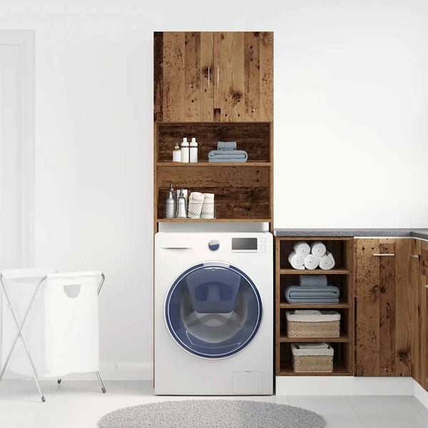 vidaXL Washing Machine Cabinet Old Wood 25.2x9.4x74.8" Engineered Wood
