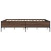 vidaXL Bed Frame Brown Oak Engineered wood, Metal King Size Durable