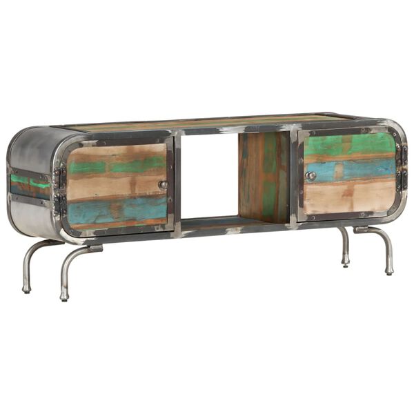 vidaXL TV Cabinet Multicolor Solid Reclaimed Wood, Iron Medium