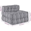 vidaXL Modular Sofa 3 pcs Grey Print Fabric