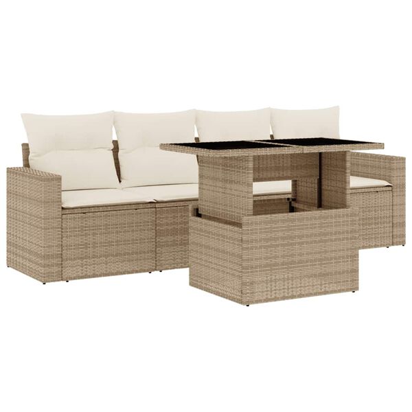 vidaXL Garden Sofa Set Beige