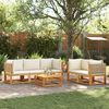 vidaXL Garden Sofa Set Beige Solid acacia wood