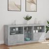 vidaXL Sideboard Concrete Grey Engineered Wood, Glass Large Sideboard