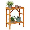 vidaXL Plant Stands with Shelf Brown 75 x 40 x 90 cm Solid pine wood