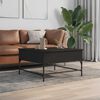 vidaXL Coffee Table Black Engineered wood, metal 31.5 x 31.5 x 17.7 in