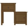 vidaXL Bedside Cabinet Set of 2 Honey brown Solid Pine Wood Standard