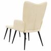 vidaXL Relaxing Chair With Stool Cream Fabric (100% polyester), steel